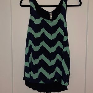 Navy and green tank top